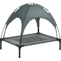 PawHut Luifel hondenligbed hondenbed verhoogd huisdierbed ademend taft-stof D04-058