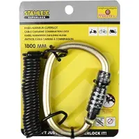 Benson Compact kabelslot met karabijnhaak - instelbare cijfercode - zwart - 133,5 x 97,5 mm