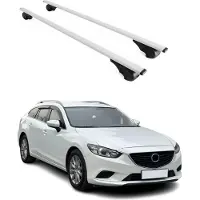 Omtec Draagrek bagagedrager voor Mazda 6, modeljaren 2012-2025. Metalen basisdrager, zilverkleurig, 2-delig