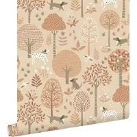 ESTAhome behang honden beige en terracotta roze - 53 cm x 10.05 m - 139711