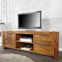 Invicta Massief tv-meubel PURE 135cm Sheesham steenafwerking lowboard palissanderhout - 22684