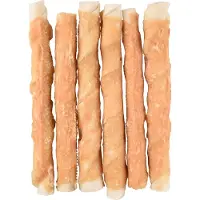 Flamingo Hondensnack R'Hide Kip Wrapped Stick 15 cm 6 stuks