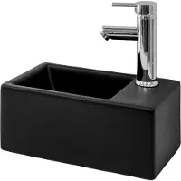 LuxeBath Wastafel 35,5x20,5x12,5 cm zwart keramiek ML-Design