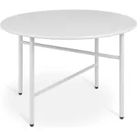 Bomoe Finn Ronde Bijzettafel Metaal Wit 53 cm Tafelblad Krasbestendig Stabiel, Lichtgewicht Salontafel Binnen & Buiten