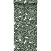 ESTAhome behang tropische jungle bladeren vergrijsd groen - 53 cm x 10.05 m - 139156