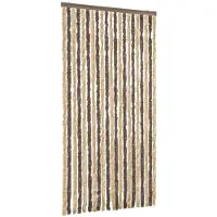 vidaXL Vliegengordijn 90x200 cm chenille donkerbruin en beige