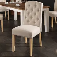 Invicta Elegante stoel CASTLE beige met Chesterfield stiksels in landelijke stijl - 40070