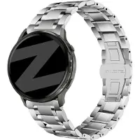 Bandz Steel Link Strap Deluxe 18mm - horlogebandje geschikt voor Garmin Vivoactive 4S / Vivomove 3S / Venu 2S / Venu 3S / Forerunner 255S / Forerunner 265S / Venu 4 41mm - Zilver