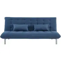 Vente-unique Driezits bedbank van stof HORNET - Blauw