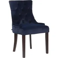 CLP Aberdeen Eetkamerstoel - Zonder armleuning - Hout - antiek/blauw