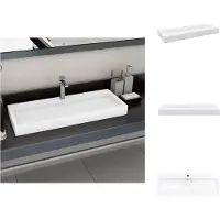 vidaXL Gootsteen - Gootstenen - Wastafel - Wastafels - Wastafel 120x46x11 cm mineraal gegoten/marmer gegoten wit