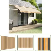 The Living Store Luifelhoes - Luifeldoek - Vervangingsdoek voor luifel gestreept 4,5x3 m meerkleurig - Buitendoek - Parasolcover - Tuindoek