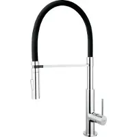 Novaservis Ferro - Keukenkraan met flexibele arm en vuistdouche, zwart/chroom BLE4B