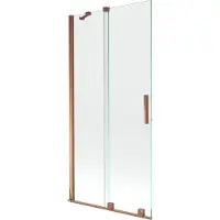 Mexen Velar badwand scherm 2-delige schuif 95 x 150 , transparant, roze goud - 896-095-000-01-60