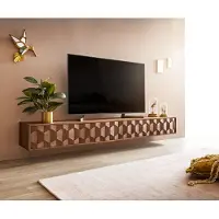 DELIFE Tv-meubel Fevo 220 cm acacia natuur 4 deuren zwevend