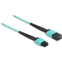 DeLOCK LWL-kabel, MPO-connector naar MPO-connector, 12 vezels, polariteit A, multimode OM4, 50/125 µm, 2 meter, OM4, MPO, MPO