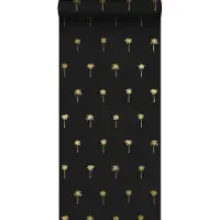 ESTAhome behang palmbomen zwart en goud - 53 cm x 10.05 m - 139161