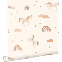 ESTAhome behang unicorns beige en licht terracotta - 53 cm x 10.05 m - 131435