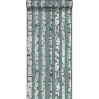 ESTAhome behang berken boomstammen vergrijsd groen en licht warm grijs - 53 cm x 10.05 m - 138891