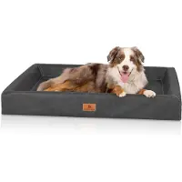 Knuffelwuff orthopedisch hondenbed Austin van kunstleer M-L 85 x 65 cm zwart