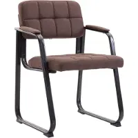 CLP Stoel met armleuningen Canada B, gestoffeerde bezoekersstoel met stofbekleding Stof/bruin