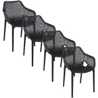 Garden Impressions Air XL design tuinstoel zwart 4 stuks