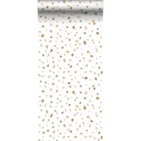 ESTAhome behang terrazzo zacht roze, warm oranje en beige - 53 cm x 10.05 m - 139198