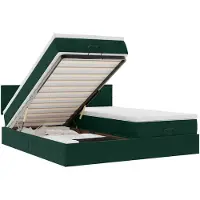 vidaXL Ottoman bed met matrassen en LED's 200x200cm fluweel