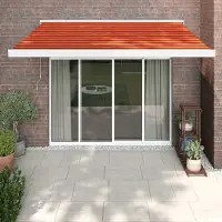 Prolenta Maison Exclusive - Uitschuifbare zonnescherm in oranje en bruin, 350 x 250 cm