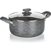 Banquet Pan met antiaanbaklaag, model GRANITE PR, afmetingen 18 x 8,5 cm, met glazen deksel