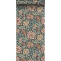ESTAhome behang vintage bloemen vergrijsd blauw - 53 cm x 10.05 m - 139642