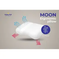 Vitality Pur MOON Pillow – Memory Foam Hoofdkussen – Ergonomische Nek- en Schouderondersteuning – Ademend & Wasbare Hoes