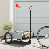 Prolenta Maison Exclusive - Fietsaanhanger. Kleur: grijs en zwart. Materiaal: Oxford-stof en ijzer