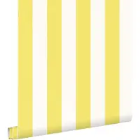 ESTAhome behang strepen geel en wit - 53 cm x 10.05 m - 139911