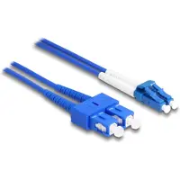 DeLOCK Fiber Optical Cable with metal armouring LC Duplex to SC Duplex Singlemode OS2 1 m