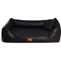 Tierlando MADDOX VIP Orthopedisch hondenbed VISCO velours kunstleer, maten S - XXL, afmetingen: 120x85 cm | Kleur: 03 Zwart