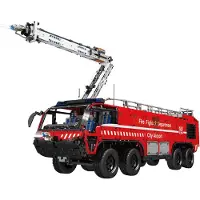 Mould King 19004S (Versie 2) High-Tech Brandweerwagen (RC) - Vliegveld Hulpdienst - 6653 onderdelen - is compatibel met het bekende merk.