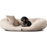 Tierlando Orthopedisch hondenbed Sammy VISCO | High-tech fluweel | Maat L - XXXXL - Afmetingen: 140x105 cm | Kleur: 14 Beige