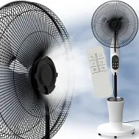 Aktivshop Ventilator staand met Waternevel, Statiefventilator met Afstandsbediening en Mist, Water Fan, Wit