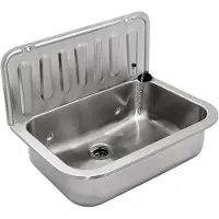 Nobrand Professionele spoelbakken, 495x325x367 mm, metaal, roestvrij staal - voor wandmontage