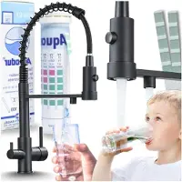 ARI 3-weg keukenkraan zwart mat - optie voor flexibele uitloop en waterfilter
