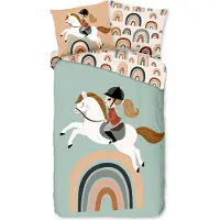 Muller Textil Good Morning Kinderdekbedovertrek "paard en regenboog" - Multi - (135x200 cm) - Katoen