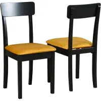 LeafDesign Eetkamerstoel 2x "HUGO 1", zwart