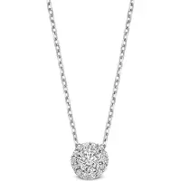 New Bling - 9NB-1379 - zilveren ketting met zirkonia steentjes - 925 sterling silver - rhodium plated - 40+5cm