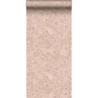 ESTAhome behang bloemtekeningen terracotta roze - 53 cm x 10.05 m - 139548