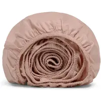 Yumeko Hoeslaken Katoensatijn 160x200 Roze - Eco, Bio & Fairtrade