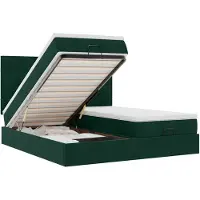 vidaXL Ottoman bed met matrassen 200x200cm fluweel donkergroen