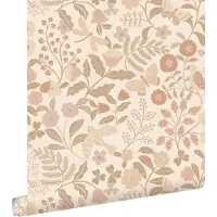 ESTAhome behang bloemen en vogels beige en zacht roze - 53 cm x 10.05 m - 139868