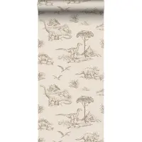 ESTAhome behang dinosaurussen beige - 53 cm x 10.05 m - 139557