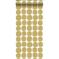 ESTAhome behang grafisch motief okergeel en wit - 53 cm x 10.05 m - 139089